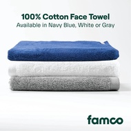 ℡✟Famco 100% Cotton Face Towel, 700gsm, 35x35cm, Luxuriously Soft, Highly Absorbent, Bathroom Essent