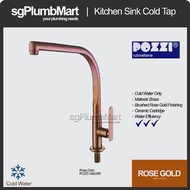 Pozzi x sgPlumbMart Brushed Rose Gold Kitchen Sink Tap K8620R Cold Faucet Tap