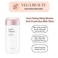 Kem Chống Nắng Missha Soft Finish Sun Milk SPF50+ PA++++ 70ML chống nắng tốt bảo vệ da tối ưu