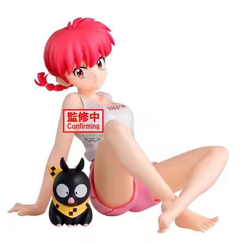 Original Bandai Ranma 1/2 Anime Relax time Ranma P-chan PVC Action Figures Banpresto Figurine Model