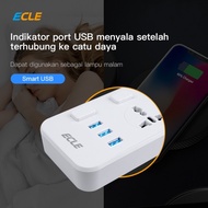 ORIGINALLL ECLE Universal Power Strip Stop Kontak 3 Power Socket 3 USB