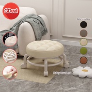 GDeal 360 degree Rotatable Small Chair Round Stool With Sofa Cushion Foot Pulley Moving Stool