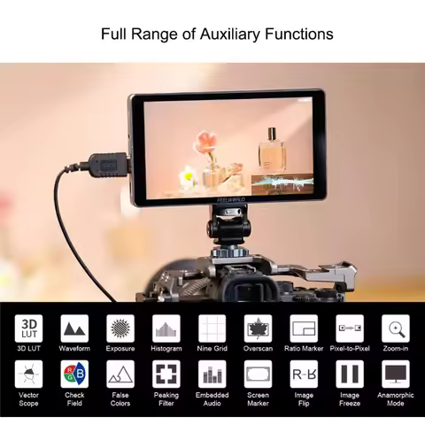 FEELWORLD P6XL 6 Inch Camera Field Monitor 4K HDMI High Brightness 1200nit Aluminium Built-in Batter