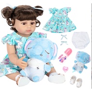 22 inch 55CM Realistic Sweet Face Real Baby Size Reborn Toddler Newborn Girl Doll Crafted in Silicon
