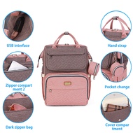 LEQUEEN Designer USB Baby Diaper Bag Large Capacity Mom Diaper Backpack Multi-function Travel Stroller Bag Free 1 Pair of Hooks