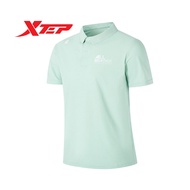 Xtep Men's Short Sleeve New Business Breathable Quick Dry Lapel Sports Short Sleeve 877229020016