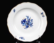 德國麥森Meissen 手繪昆蟲蘭花描金盤一級典藏品
