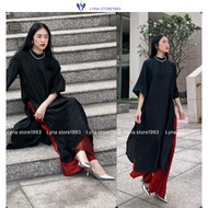 Renovated Black Ao Dai, Straight Shape, Luxurious and Attractive Pure Black Brocade Fabric - Ao Dai 