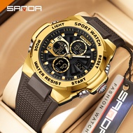 Sanda 3378 electronic cool watch waterproof alarm clock multifunctional rubber strap men's fashion t