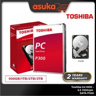 Toshiba Int HDD - 3.5 7200rpm SATA 500GB/1TB/2TB/3TB - P300
