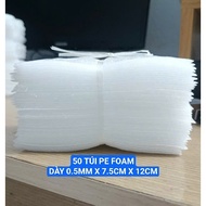 COMBO of 50 PE FOAM BAGS 0.5MM X 7.5CM X 12CM