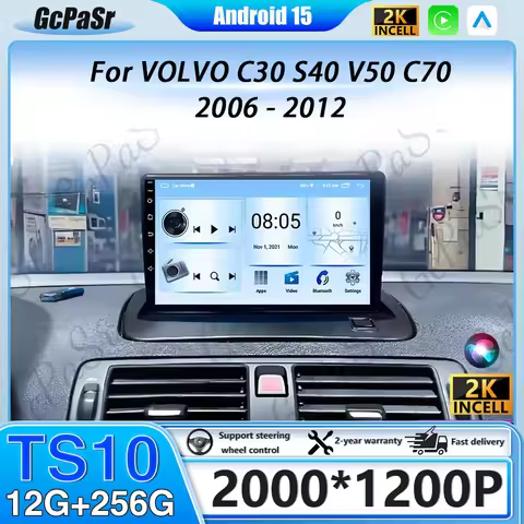 Android 16 For VOLVO C30 S40 V50 C70 2006 - 2012 Car Radio Multimedia Video Player Navigation stereo