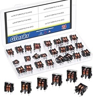 Glarks 24pcs 6 Sizes Toroid Core Inductor Kit, UU9.8 x 5MH, UU10.5 x 10MH 15MH 20MH 30MH 40MH Induct