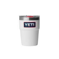 YETI RAMBLER 16 OZ STACKABLE CUP WITH MAGSLIDER LID WHITE/BADGE