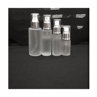 Glass Bottle Chrome With Big Over Cap~Used for your personal care or storage for your own product