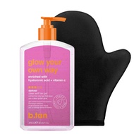 b.tan Best Clear Self Tanning Gel with Mitt Kit | Glow Your Own Way Bundle - Quick Express Tanner Ge