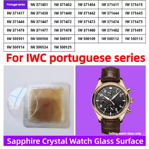 For IWC portuguese serie Sapphire Double Dome Watch Glass IW371417 IW371446 IW371401 Replacement Wat