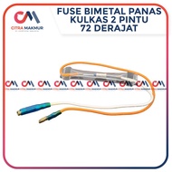 Bimetal Defrost Fuse Panas 72 derajat Kulkas 2 pintu Polytron 2 kabel