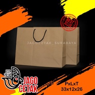 Paper bag 33x12x26 coklat tebal paperbag craf paper bag