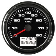 0-8000RPM Revolution Meters 85mm Tachometers Gauges 1-300 Speed Ratio Instrument RPM with Hourmeters