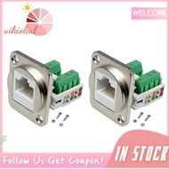 2PCS RJ45 Panel Mount Screw Terminal Adapter, RJ45/8P8C Female Panel Mount Connector, RJ45 Solderles