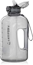 GIFUBOWA Big 3l Water Bottle with Handle and Straw 105oz Giant Sport 0.8 Gallon Drinking Jug Large M
