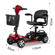 Detachable Mobility Scooter Wheels Battery Scooter Senior PWD Scooter Red