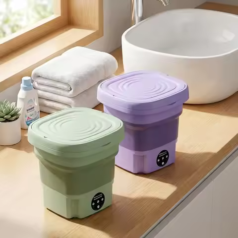 8L Folding Mini Washing Machine Portable Small Washing Machine with Deep Cleaning Function Compact C