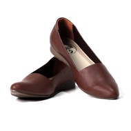 Geovani Women's Basic Flats Shoes Brown Leather Annabelle