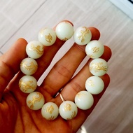 Vòng tay chuỗi đá mã não dạ quang khắc hình Rồng vàng-Nhiều cỡ ly