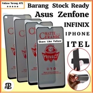 Anti Spy Ceramics Anti-Shatter OPPO A1K A3S A3x A5i A5S A6 Pro A7 A8 A12S A15 A16e A17 A18 A31 A32 A