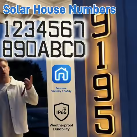 12/17/23cm Solar House Number Lights House Sign Light Sensor Led Address Sign Solar House Number Sig