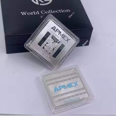 APMEX 1 Ounce Silver Bullion Square Silver Plated Bars Home Decorations For Gifts