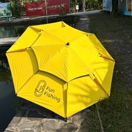 Dù Vàng Fun Fishing dù câu cá 2 tầng 2m4 Khung Hợp Kim Cao Cấp Có Chân Neo Gió