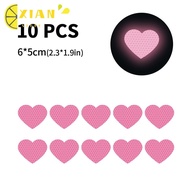 XIANS 10Pcs/ Set Car Heart PVC Decal, PVC 6*5cm / 2.3*1.9 Inches Pink Heart Reflective Stickers, Heart Shape Pink Motorcycle Bicycle Bumper Sticker for Car Window Decals