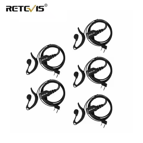 Retevis EEK002 Radio Accessories 5pcs Adjustable Volume Earphone PTT Headset cb for Baofeng UV-5R 88