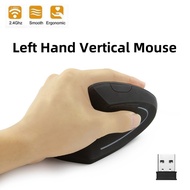 Ergonomic Left Hand Vertical Mouse Wireless Mouse Gaming Mice USB Receiver Battery ForLaptop PC