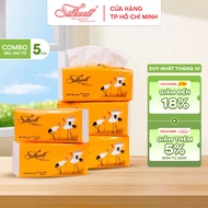 Combo of 5 packs of Silkwell Crane tissue paper, 200 sheets, 3 layers, large format, super tough, su