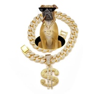 Large Medium Small Pet Hip-Hop Jewelry Cat Dog Collar Necklace Dollar Dollar Dollar Dollar Dog Neckl