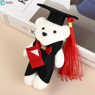 ISITA Bachelor Bear Plush Toy, Congratulation Celebrate Party Graduation Bear Doll, Cute Plush 14cm Pendant Doctor Cap Bear Toy Student
