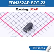 10pcs FDN352AP Marking 52AP SOT-23 -1.3A/-30V P-ChanneI MOSFET Transistor New Original