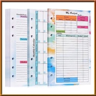 [chasoedivine.] 82 Sheets A6 Budget Planner Refill Notepad Planner Notepad 6 Hole For A6 Binder Cove