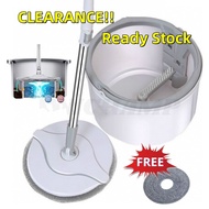 🔥CLEARANCE🔥Spin Mop Auto Flat Mop Round Head Quick Dry Mop Microfiber Cloth Mop Spin Wash Mop Lantai