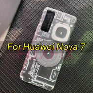 Plastic Back Cover For Huawei Nova 7 Battery Door Panel Rear Housing Case With Camera Lens Replacement+Adhesive Sticker