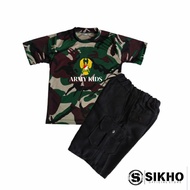 Boys' suit, camouflage t-shirt, cargo shorts, camouflage shirt