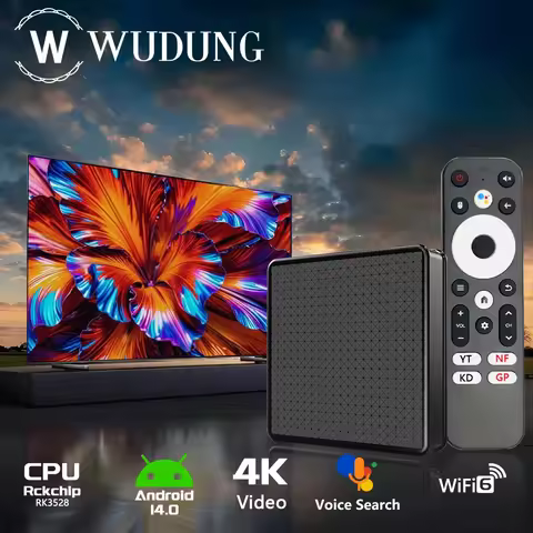 Wudung WD2 TV Box Android14 Storage RK3518 Quad Core 5G Wifi 6 4K HDR Set Top Box Portable Video Mov