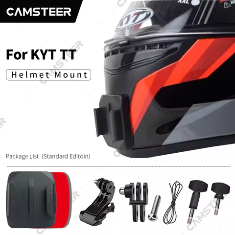 KYT TT Customized Motorcycle Helmet Chin Mount for GoPro12 11 10 9 DJI Action3/4 Insta360 Ace pro X4