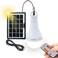 Solar Powered LED Light Bulb 9W Garden Solar Lights with Remote Control and Solar Panel, Solar Lante