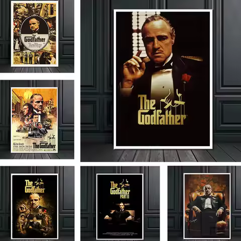 Vintage Painting The Godfather Iconic Movie Scene Print Poster Movie Characters Canvas Painting Home