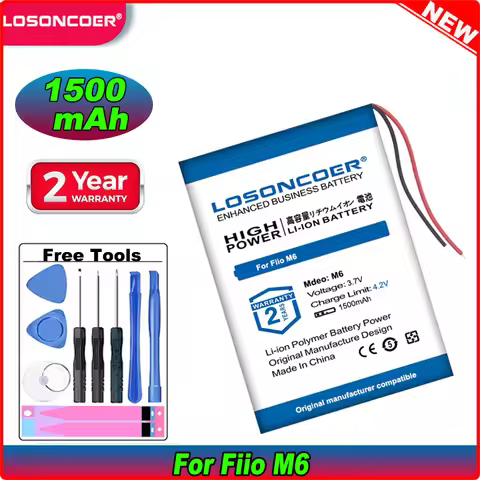 LOSONCOER 1500mAh Battery For Fiio M6 Player Batteries